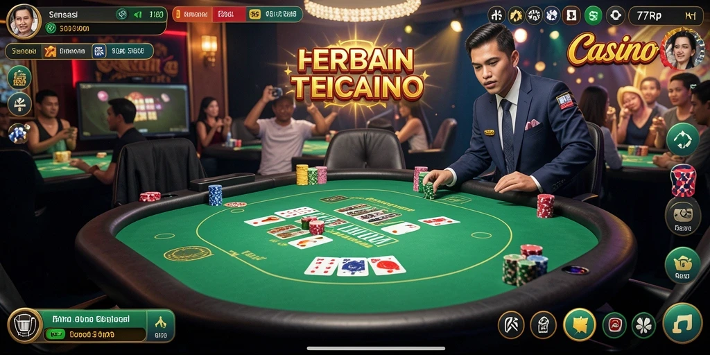 Screenshot gameplay Live Casino yang menampilkan dealer profesional dan permainan menarik.