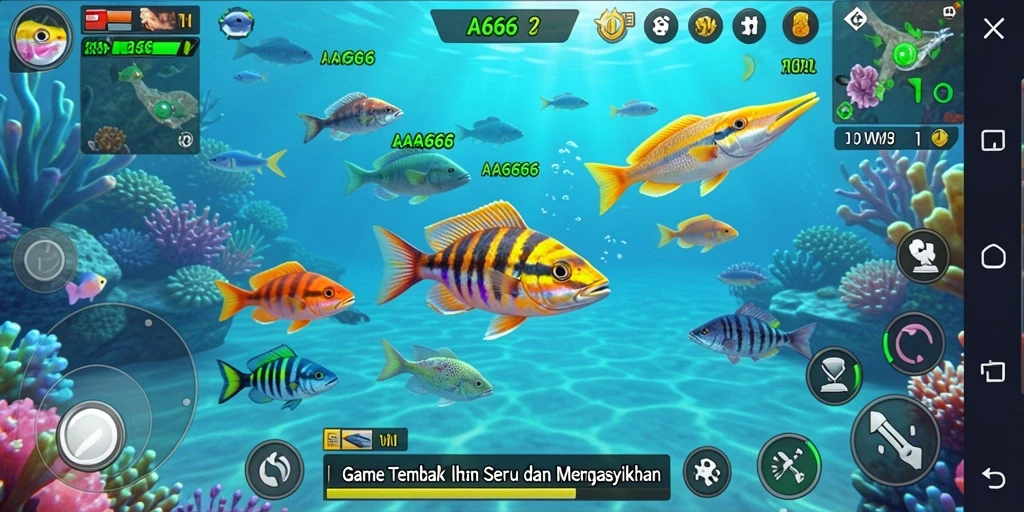 Screenshot gameplay Tembak Ikan yang mendebarkan dan memikat.