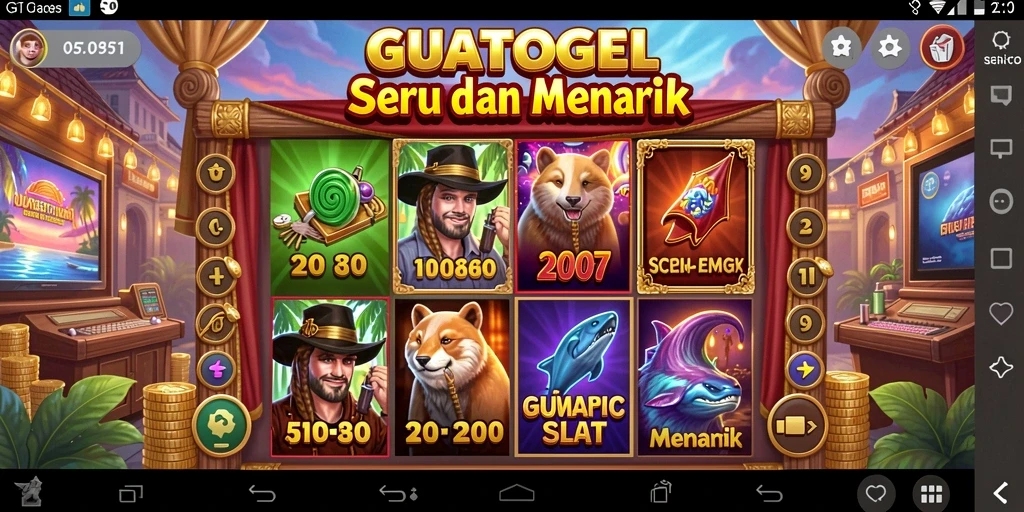 Tangkapan layar gameplay GUATOGEL menampilkan serunya permainan Slot.