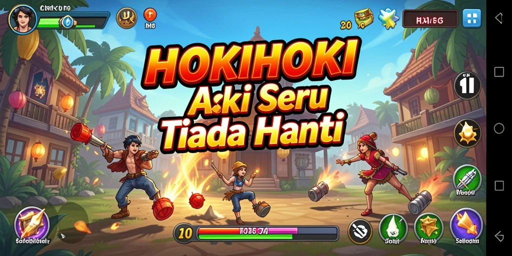 Screenshot gameplay HOKIHOKI yang penuh aksi dan seru.