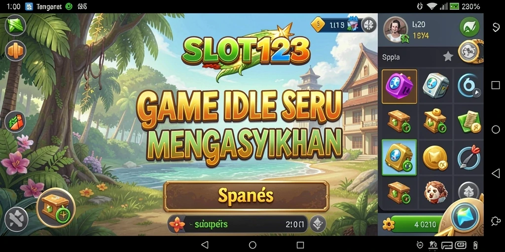Screenshot utama dari SLOT123 menampilkan gameplay Idle yang menarik.